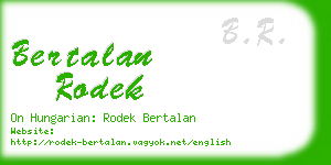 bertalan rodek business card